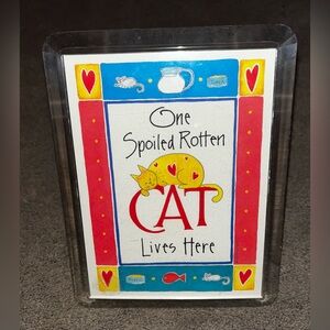 Vintage 1996 ‘One Spoiled Rotten Cat Lives Here’ Music Box Decor Piece